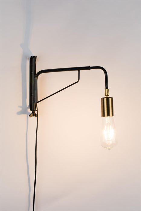 Wandlamp Lasse Draaiarm Iron Zwart 38x4x23.5 cm-Wandlampen-Creating Home