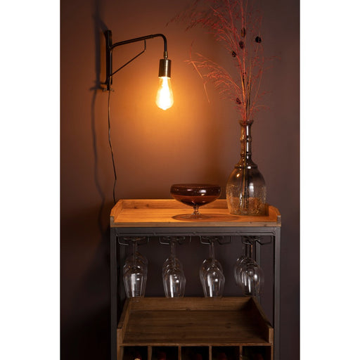 Wandlamp Lasse Metaal Zwart 38x4 cm E27-Tafellampen-Creating Home