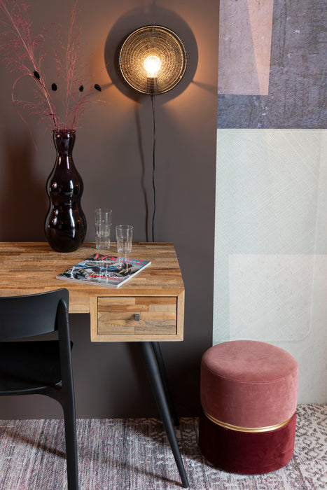 Wandlamp Lea Metaal Zwart Ø25.5x11 cm E27-Tafellampen-Creating Home