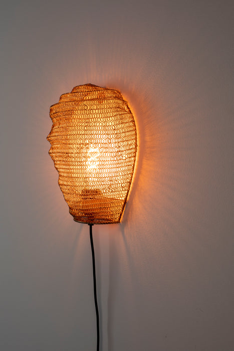 Wandlamp Lena Brass Metaal Goud 31x24 cm E27-Tafellampen-Creating Home