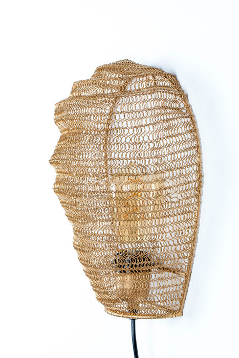 Wandlamp Lena Brass Metaal Goud 31x24 cm E27-Tafellampen-Creating Home