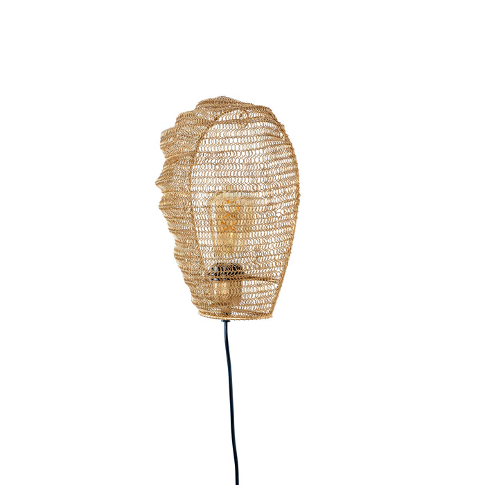 Wandlamp Lena Brass Metaal Goud 31x24 cm E27-Tafellampen-Creating Home