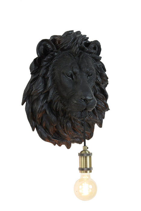 Wandlamp Lion - Zwart - 33.5x19x40.5cm-Wandlampen-Light & Living