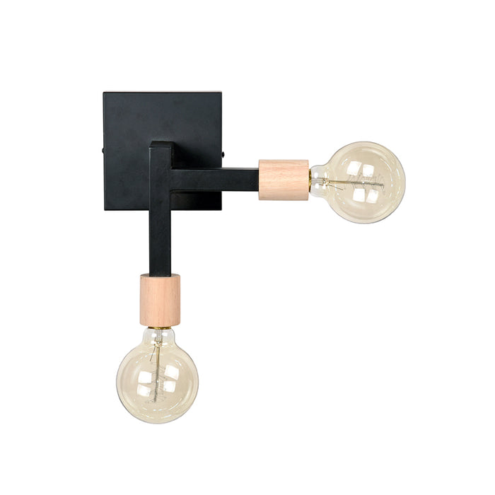 Wandlamp Loco Karakteristieke Metaal Zwart 14x25x27 cm-Wandlampen-LABEL51