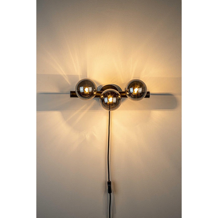 Wandlamp Monica Aanwinst Glass Zwart 18.5x38x15 cm-Wandlampen-Creating Home