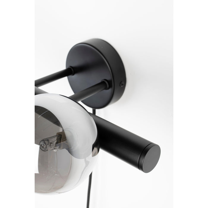 Wandlamp Monica Aanwinst Glass Zwart 18.5x38x15 cm-Wandlampen-Creating Home