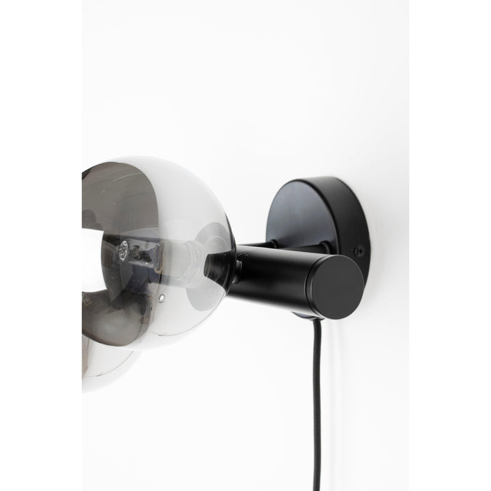 Wandlamp Monica Aanwinst Glass Zwart 18.5x38x15 cm-Wandlampen-Creating Home