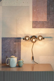 Wandlamp Monica Aanwinst Glass Zwart 18.5x38x15 cm-Wandlampen-Creating Home