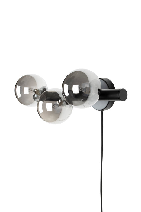 Wandlamp Monica Smoke Glas Zwart 18.5x38 cm G9-Tafellampen-Creating Home