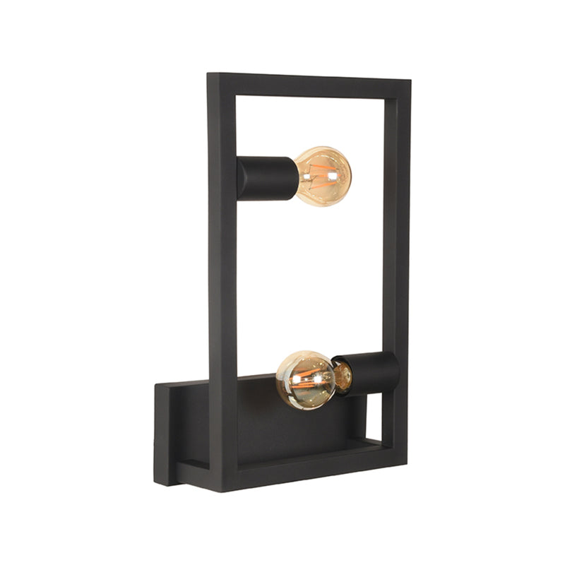 Wandlamp Quadrato Metaal Zwart 10x20x40 cm-Wandlampen-LABEL51