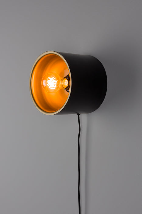 Wandlamp Sunny Rond S Metaal Zwart 17x15 cm E27-Tafellampen-Creating Home