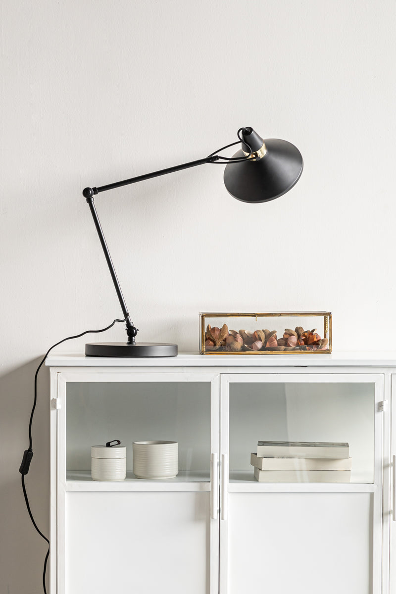 Wandlamp Verlicht Je Steel Zwart 22x22x70 cm-Tafellampen-Creating Home