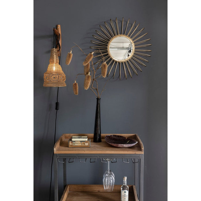 Wandlamp Alen Metaal Goud 18x17 cm E27-Tafellampen-Creating Home