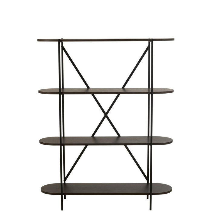 Wandplank Bruin Ijzer Ovaal 33x120 cm-Wandplanken-J-Line