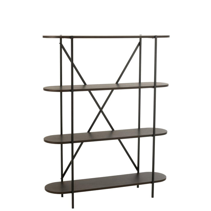 Wandplank Bruin Ijzer Ovaal 33x120 cm-Wandplanken-J-Line