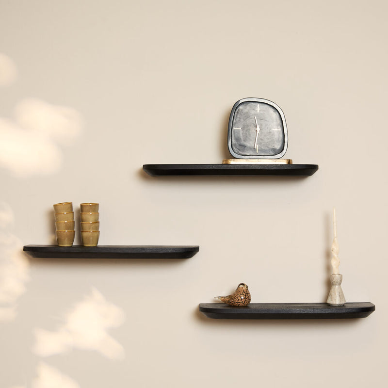 Wandplank Gusta Zwart Mangohout 60x20 cm-Wandplanken-Starfurn