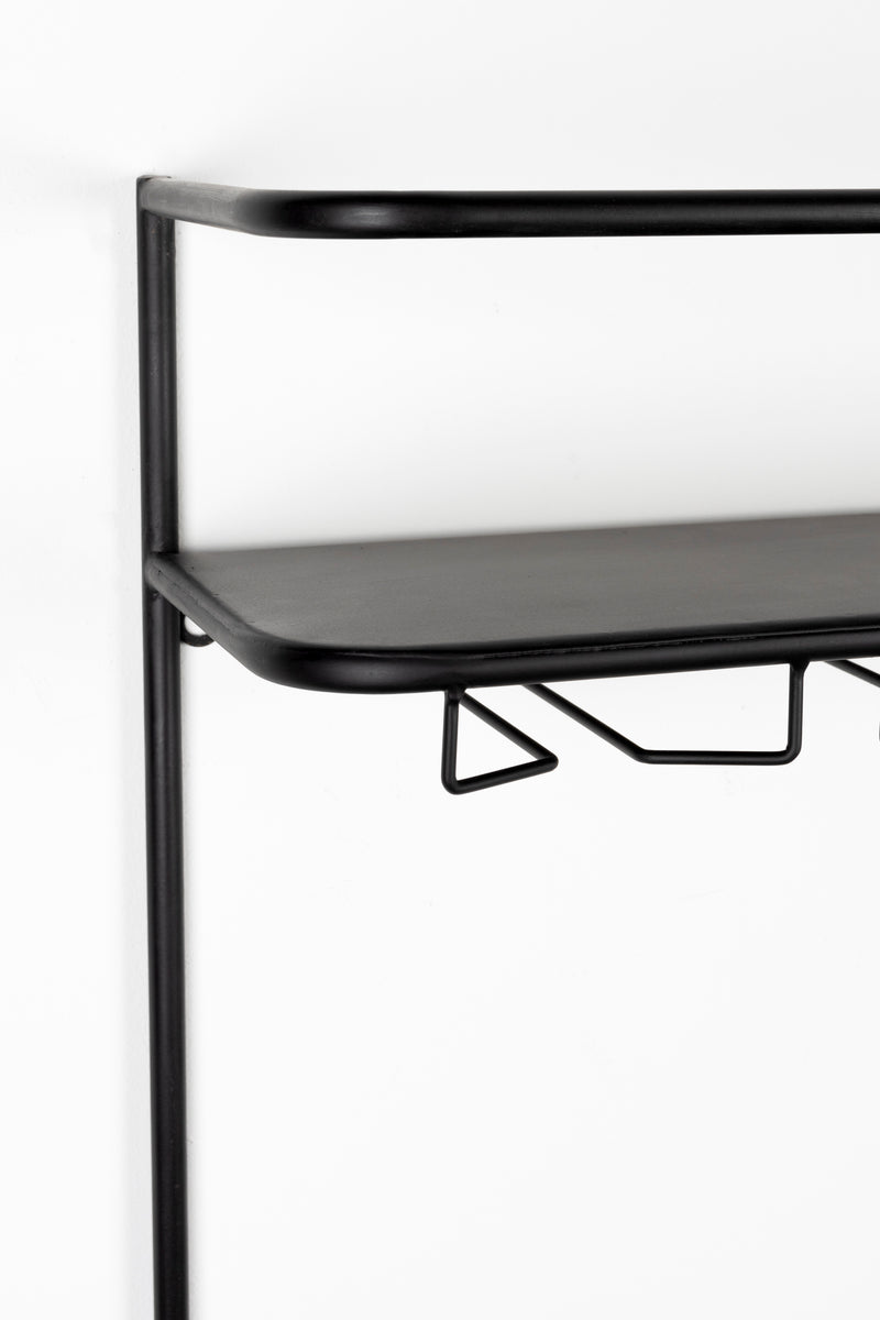 Wandplank Guuji MDF, Metaal Zwart 18x60 cm-Wandplanken-Creating Home