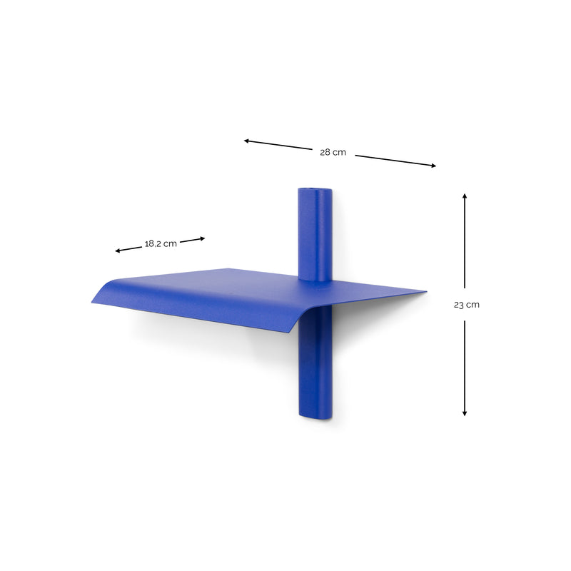 Wandplank HOLA 1 Staal Ultramarine 28x18.2x23cm Spinder Design-Wandplanken-Spinder
