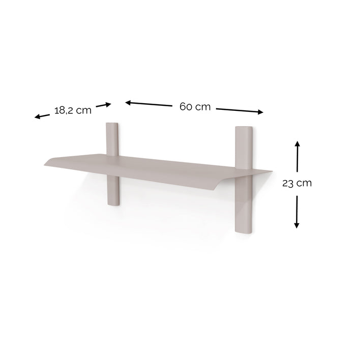 Wandplank HOLA 2 Staal Silky Taupe 60x18.2x23cm Spinder Design-Wandplanken-Spinder