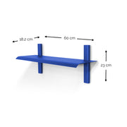 Wandplank HOLA 2 Staal Ultramarine 60x18.2x23cm Spinder Design-Wandplanken-Spinder