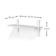 Wandplank HOLA 2 Staal Wit 60x18.2x23cm Spinder Design-Wandplanken-Spinder