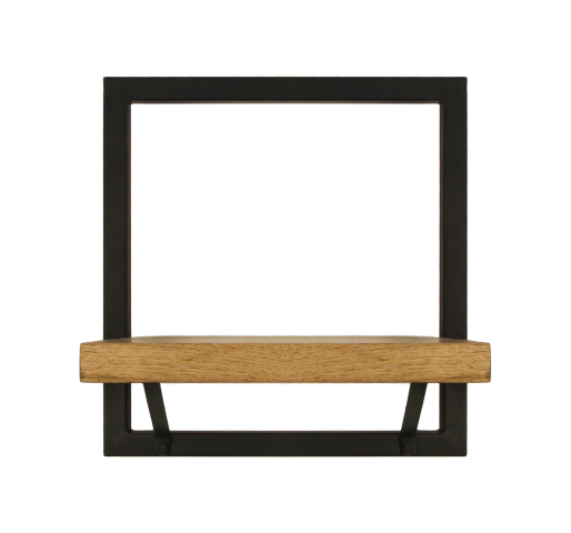 Wandplank Levels - 32x32 cm - mangohout/ijzer-Wandplanken-HSM Collection