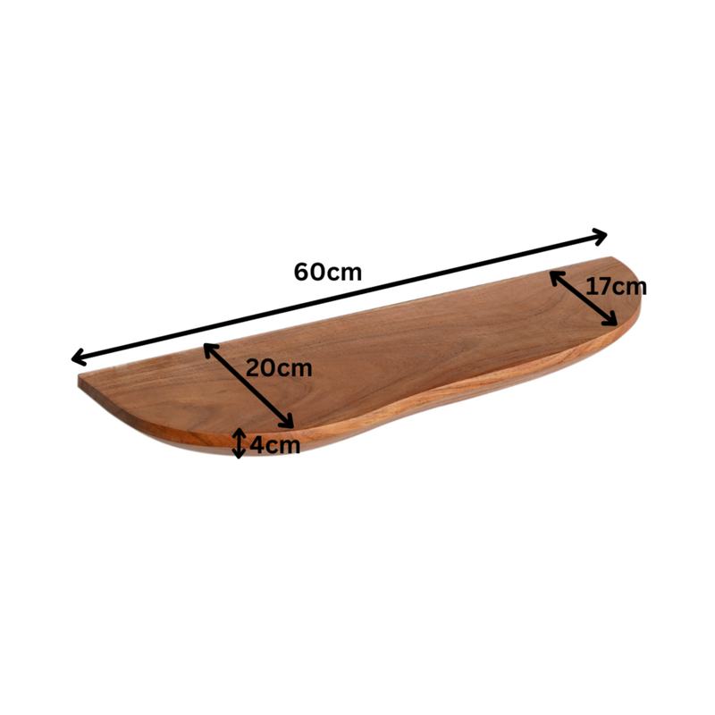 Wandplank Live Edge Naturel Acaiahout 60x20 cm-Wandplanken-Starfurn