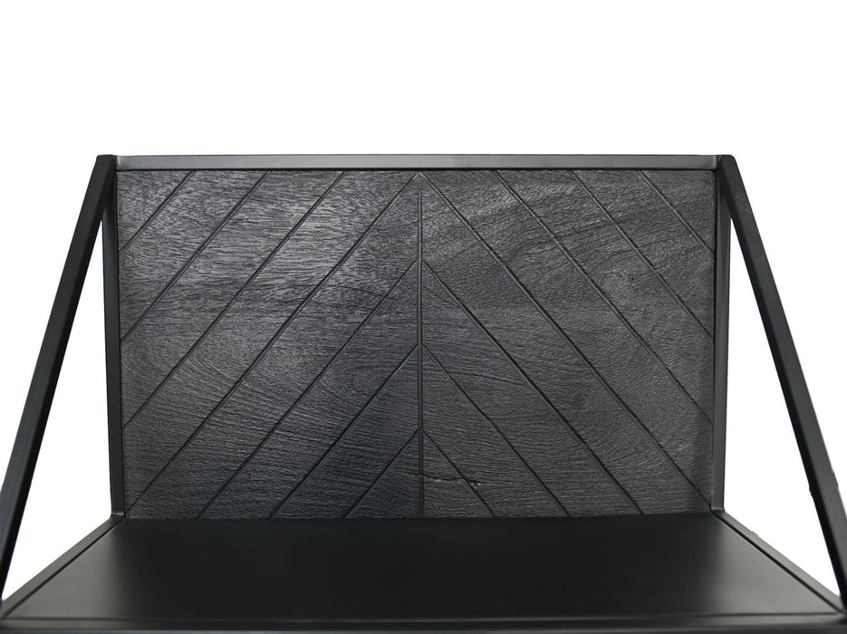 Wandplank Verona-50x20x30-Zwart-Mango/Metaal-Wandplanken-HSM Collection