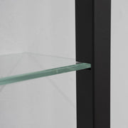 Wandplank Wandrek CUBIC 11 Staal Zwart Helder Glas 46x13x167cm-Wandplanken-Spinder