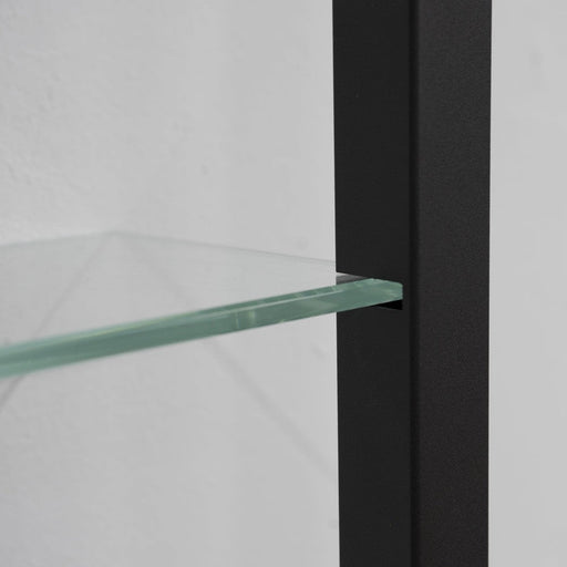 Wandplank Wandrek CUBIC 11 Staal Zwart Helder Glas 46x13x167cm-Wandplanken-Spinder