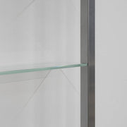 Wandplank Wandrek CUBIC 7 Staal Nikkel Helder Glas 46x13x167cm-Wandplanken-Spinder