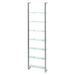 Wandplank Wandrek CUBIC 7 Staal Nikkel Helder Glas 46x13x167cm-Wandplanken-Spinder
