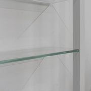 Wandplank Wandrek CUBIC 7 Staal Wit Helder Glas 46x13x167cm-Wandplanken-Spinder