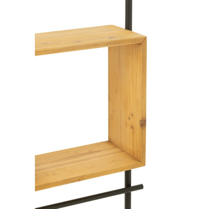 Wandplank Zwart Fir hout 20x47 cm-Spiegels-J-Line