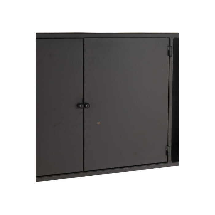 Wandplank Zwart Ijzer Rechthoekig 26x90 cm-Wandplanken-J-Line