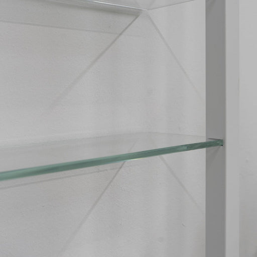 Wandrek CUBIC 7 Staal Wit Helder Glas 46x13x167cm Spinder Design-Wandplanken-Spinder