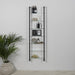Wandrek CUBIC 7 Staal Zwart Helder Glas 46x13x167cm-Wandplanken-Spinder