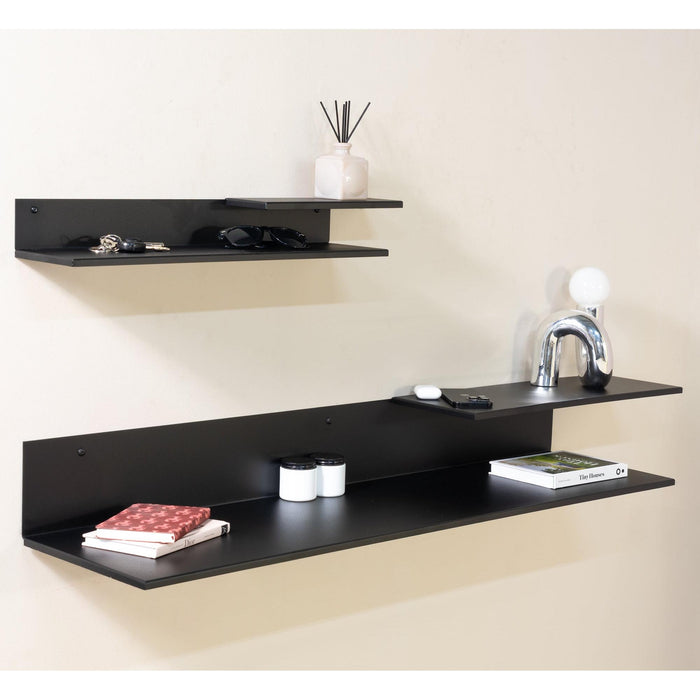 Wandrek FOLIO 70 Staal Zwart 67.5x15x8.5cm Spinder Design-Wandplanken-Spinder