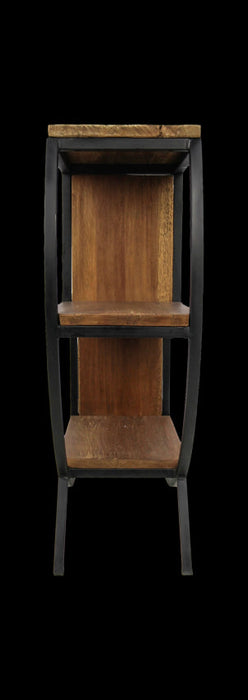Wandtafel 3 Niveaus-90x25x80-Naturel/Zwart-Mango/Metaal-Consoletafels-HSM Collection