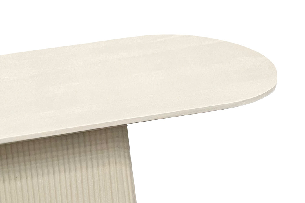 Wandtafel Patrice Mangohout Crème wit 140x40 cm-Wandtafels-Livingfurn