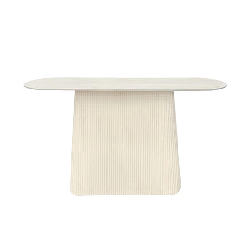 Wandtafel Patrice Mangohout Crème wit 40x140 cm-Consoletafels-Livingfurn