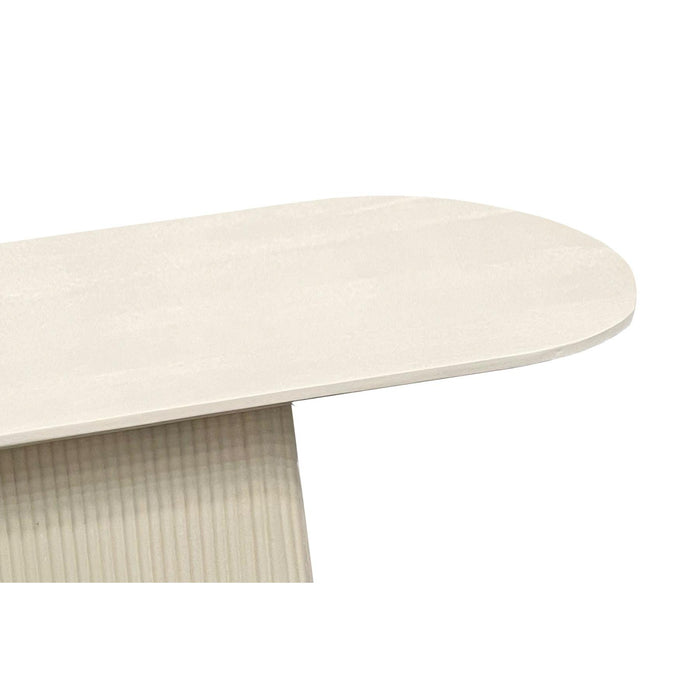 Wandtafel Patrice Mangohout Crème wit 40x140 cm-Consoletafels-Livingfurn