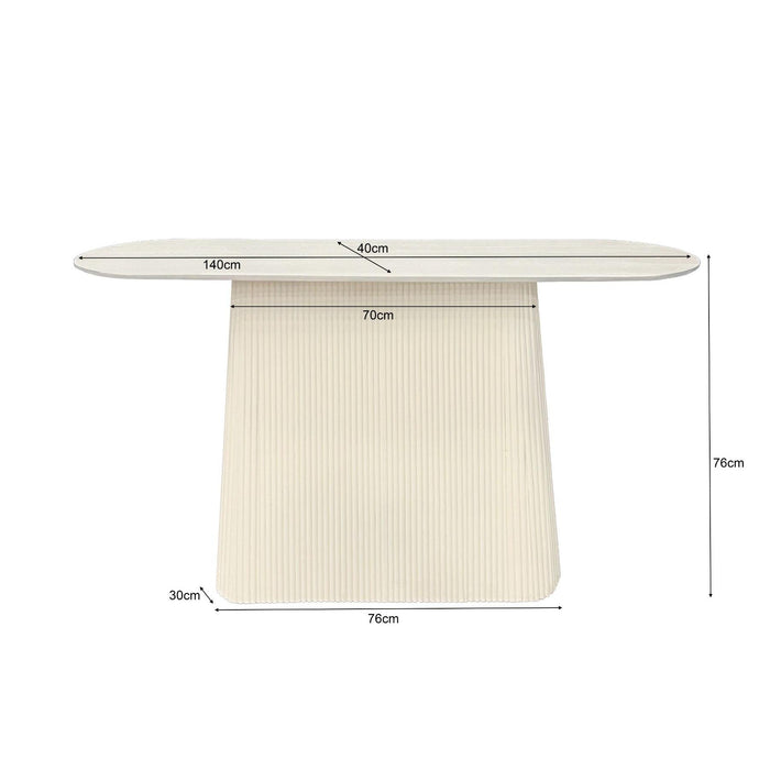 Wandtafel Patrice Mangohout Crème wit 40x140 cm-Consoletafels-Livingfurn