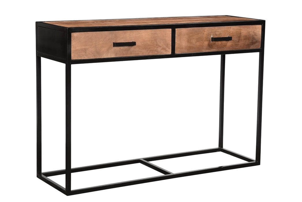 Wandtafel Sturdy Mangohout Naturel hout 120x35 cm-Consoletafels-Livingfurn