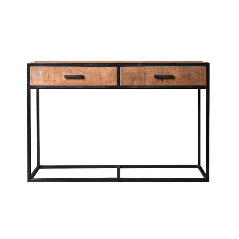 Wandtafel Sturdy Mangohout Naturel hout 120x35 cm-Consoletafels-Livingfurn