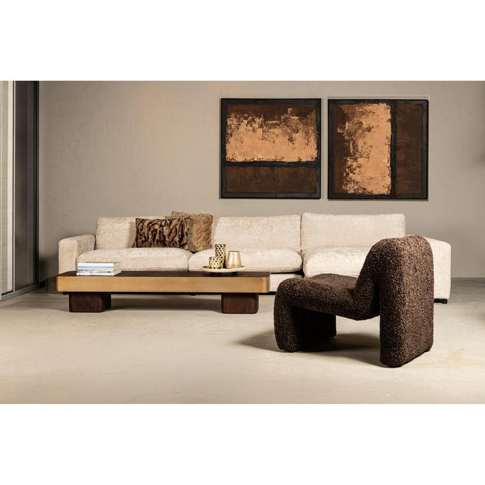 Warren Salontafel 180x45x31 Bruin Hout Goud Mtl-Salontafels-PTMD