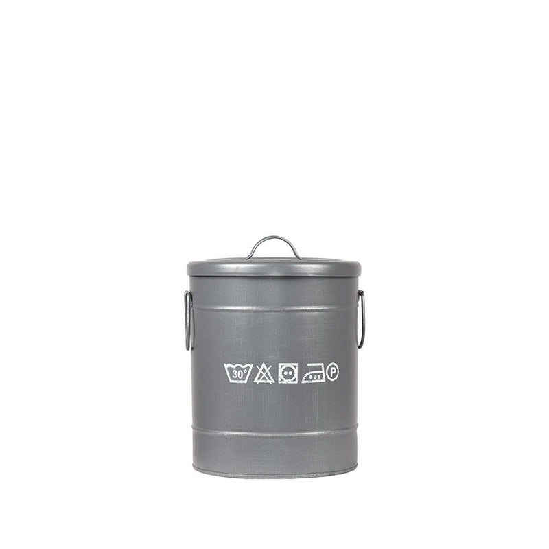 Wasmand Antiek Grijs Metaal S 26x26x33 cm-Opbergdozen en manden-LABEL51