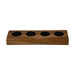 Waxinelichthouder 4 lichts - 10x30x4 - Natural/zwart - Teak-Kandelaars-HSM Collection