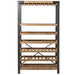 Wijnrek Hout Metaal Zwart 38x114 cm-Wijnrekken-J-Line