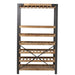 Wijnrek Hout Metaal Zwart 38x114 cm-Wijnrekken-J-Line
